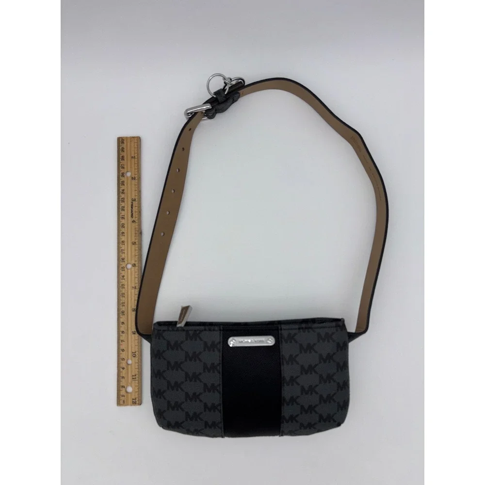 MICHAEL KORS Belt‎ Bag Fanny Pack Logo Monogram Grey Black NEW Small Medium